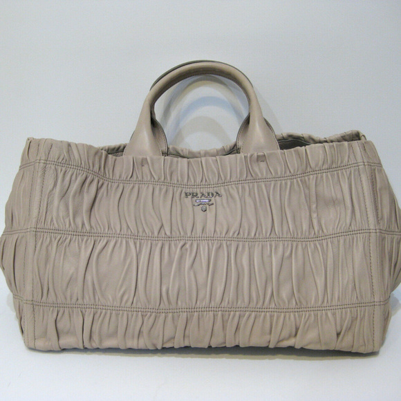 Prada Handbags - PRADA Nappa Gaufre Satchel Color Pomice